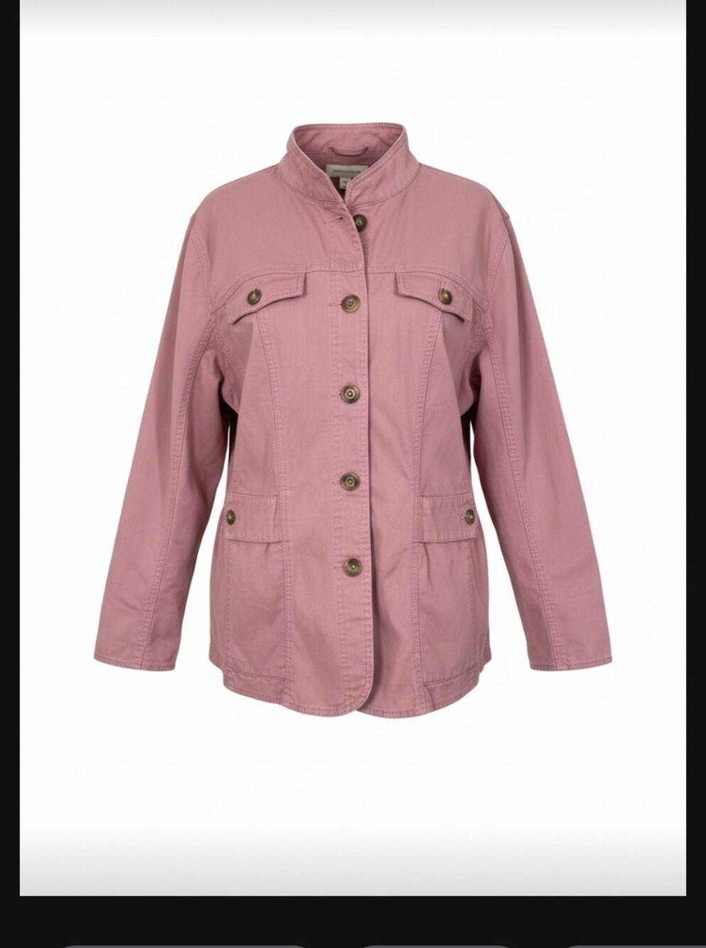 Utility Jacket Dusty Rose Military Safari Style Cotton Peplum Plus Size Sz 2X
